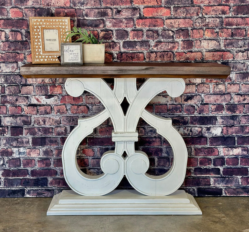Kate Weathered White Accent Table