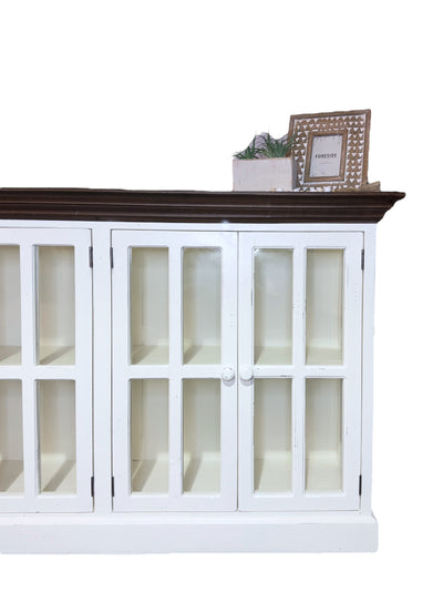 Tanner White Glass Front Cabinet