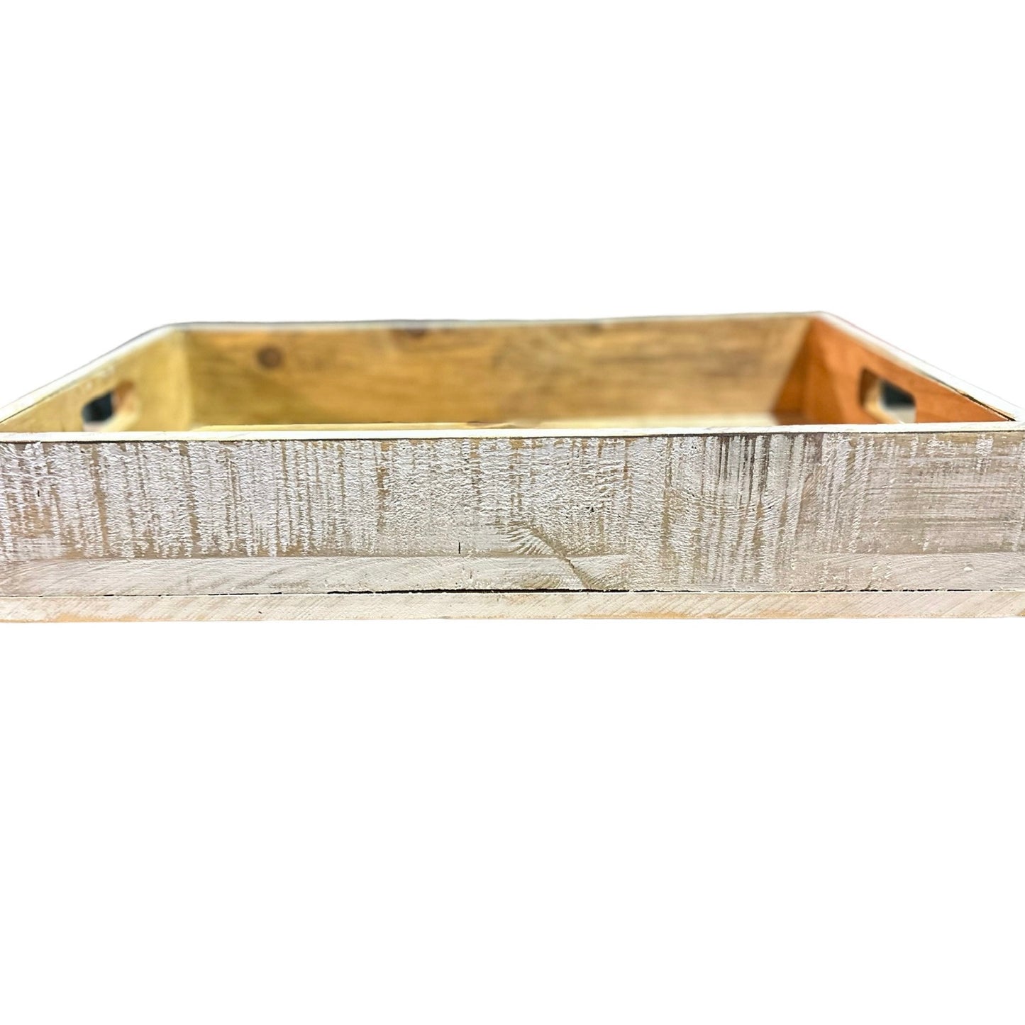 Rectangle White Wood Tray