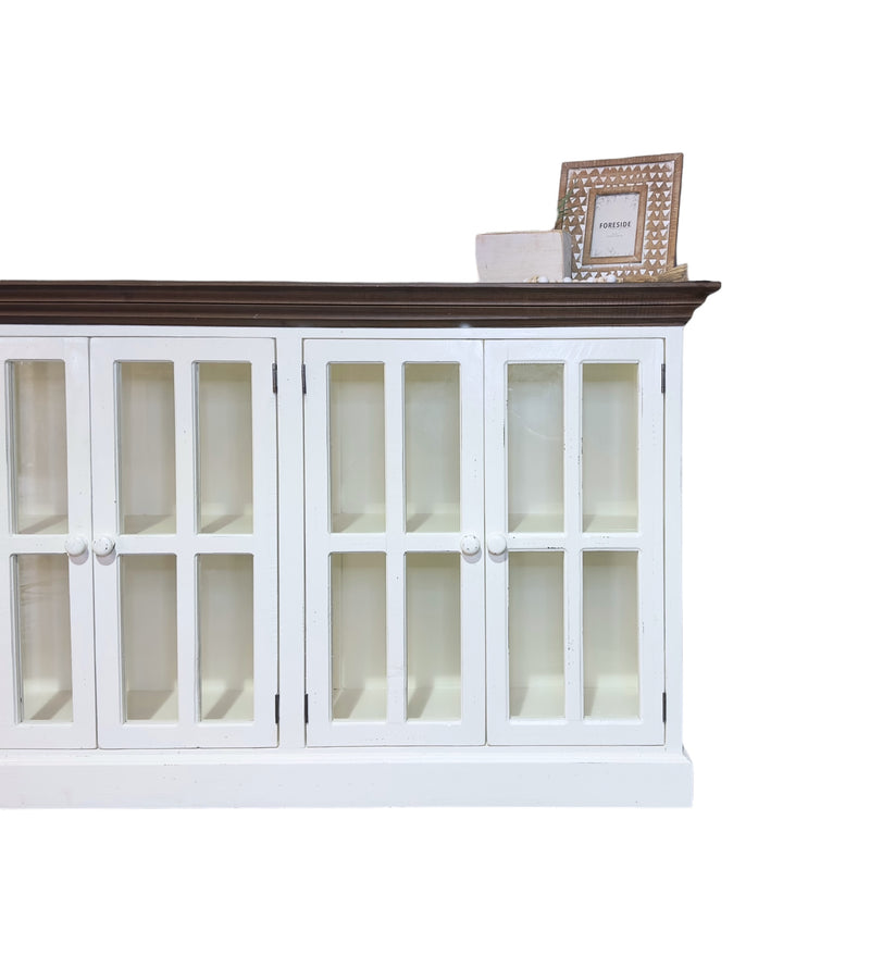 Tanner White Glass Front Cabinet