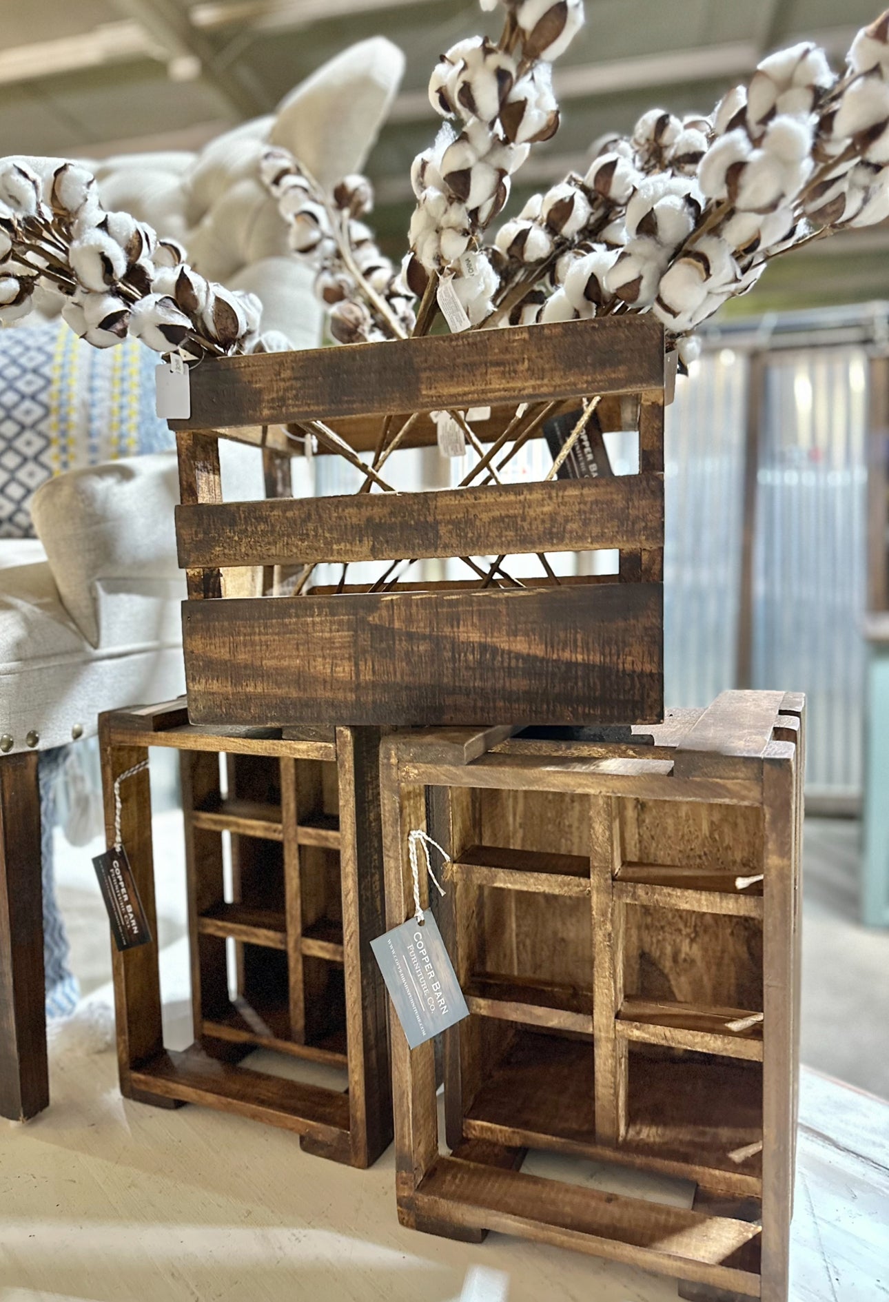 Wood 6-Bottle Crate