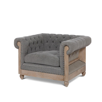 Soho Gray Chesterfield Chair