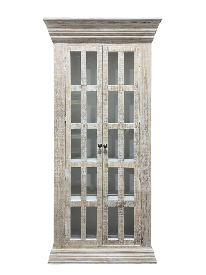 Hampton White Washed Mango Display Cabinet