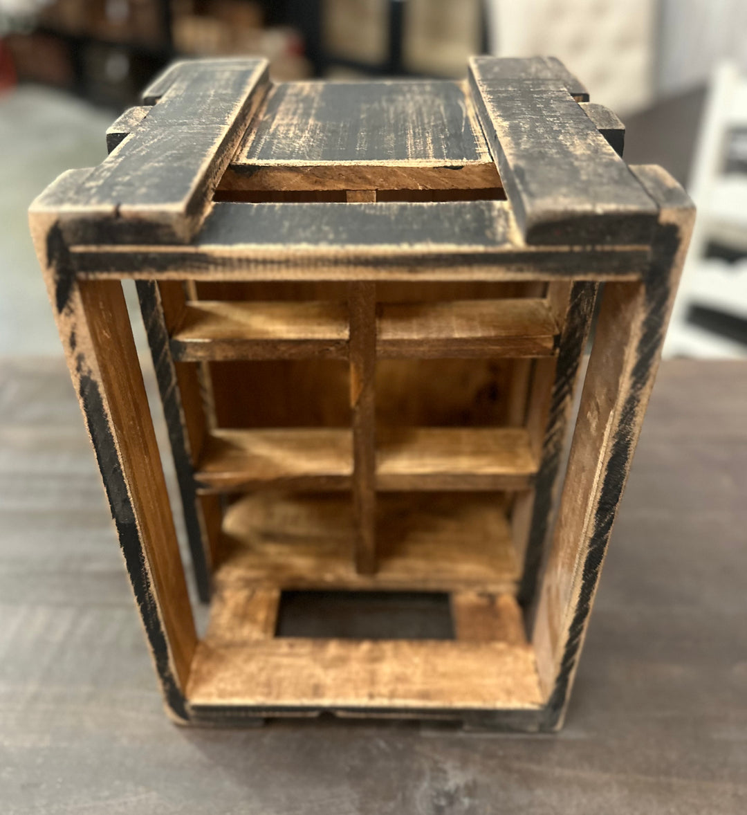 Black Wood 6-Bottle Crate