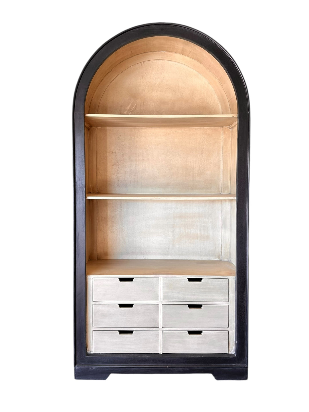 Isabella Black Large Arched Bookcase