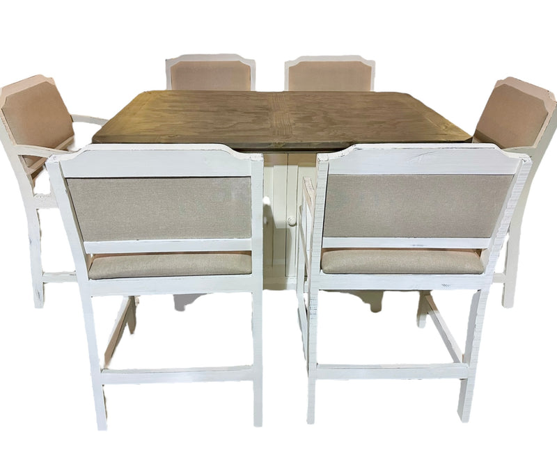Ellie White 7 piece Counter Height Table Set