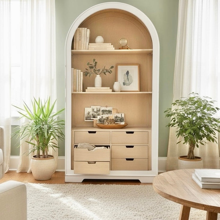 Isabella White Large Arched Bookcase
