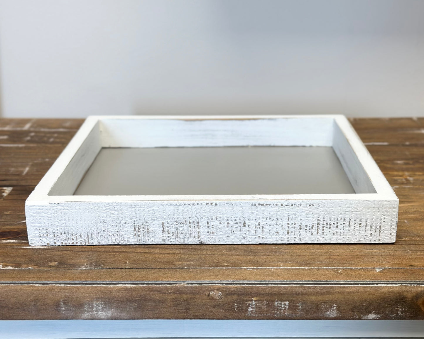 White & Taupe Square Tray