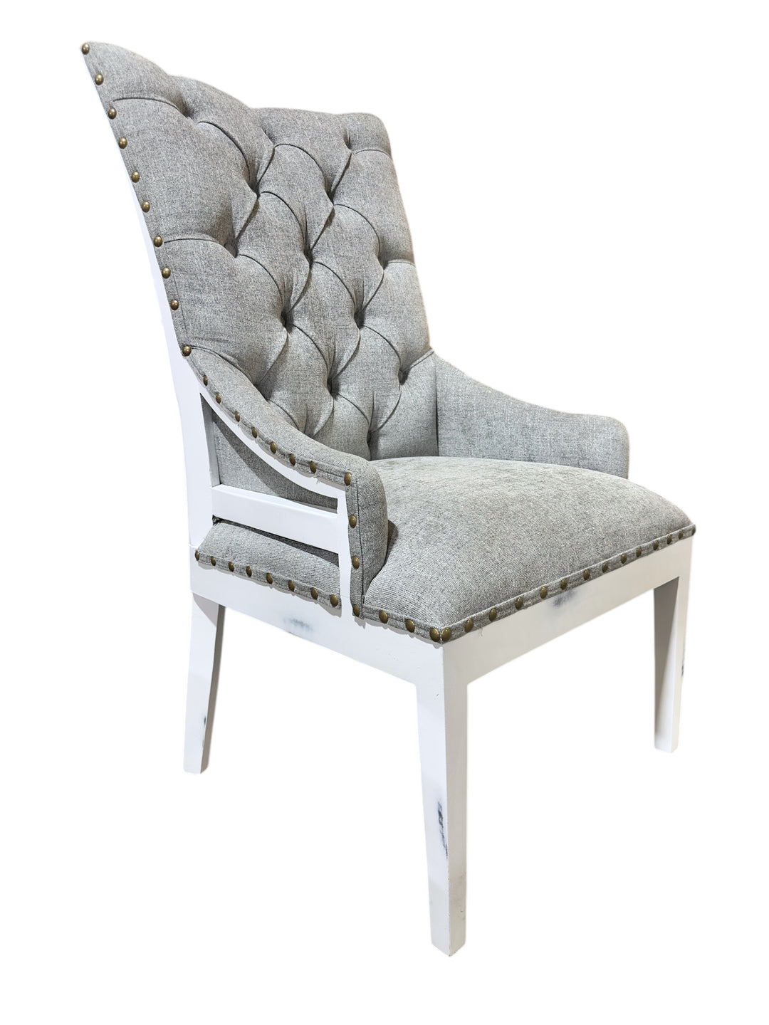 Rita White & Gray Captains Chair