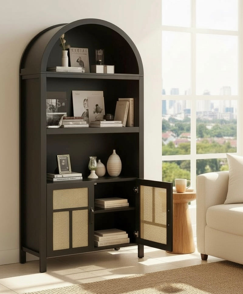 Savannah Black Arched Cabinet