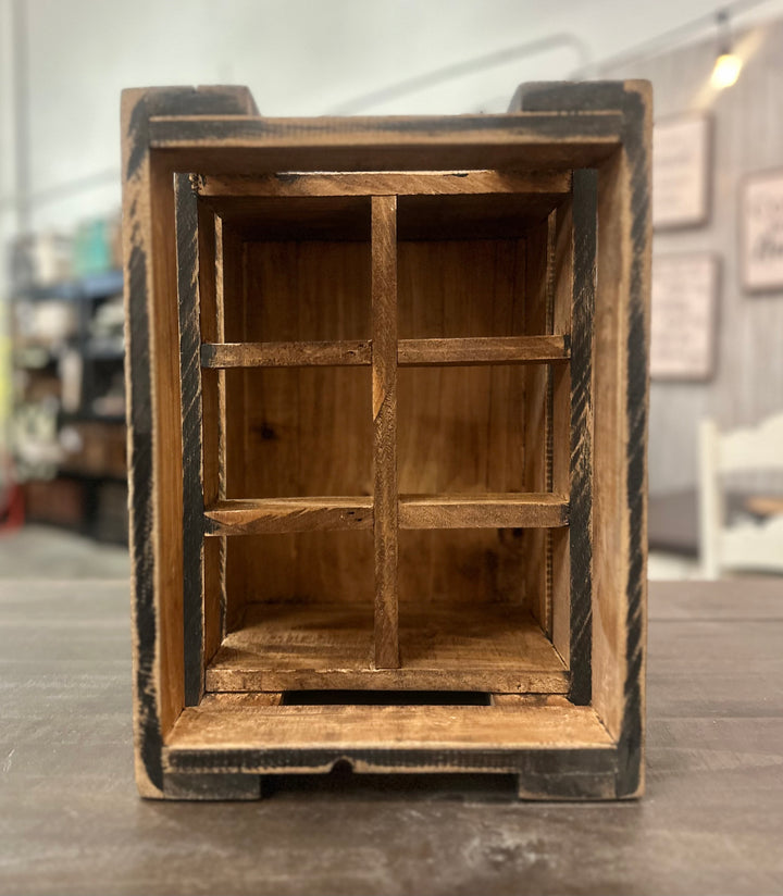 Black Wood 6-Bottle Crate