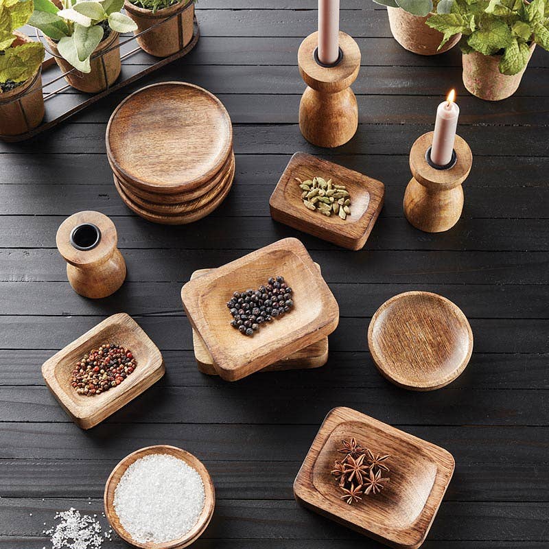 Wooden Square Tray with outlets 4 Compartment Eco-friendly | Tableware | Free Shipping