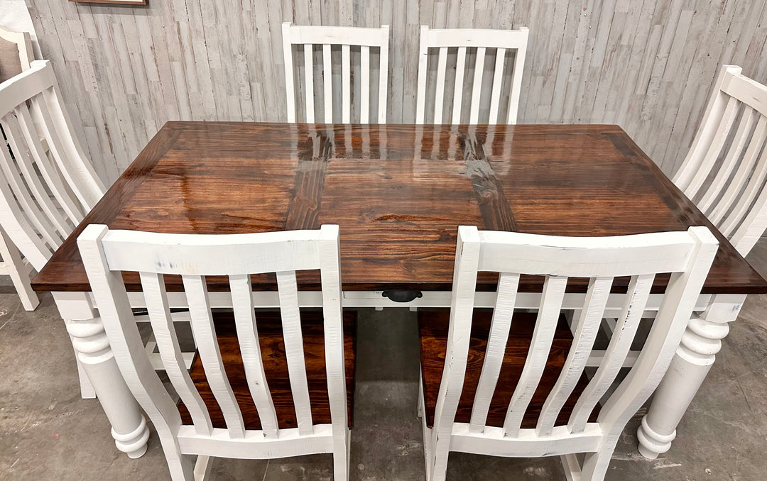 Faye White 7 piece Dining Table Set