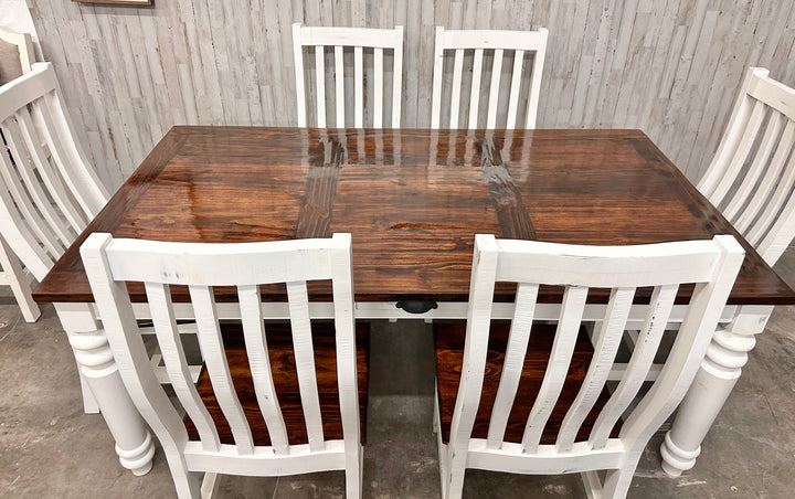 Faye White 7 piece Dining Table Set