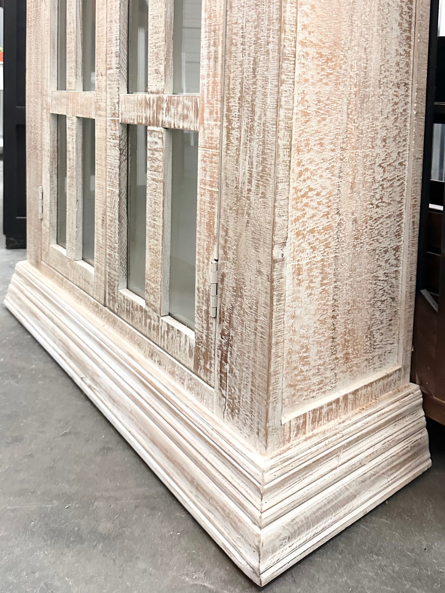 Hampton White Washed Mango Display Cabinet