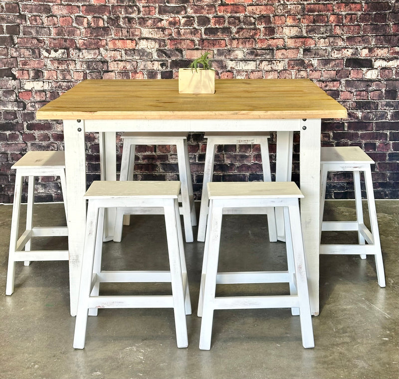 Alicia White & Honey 7 piece Counter Height Table Set