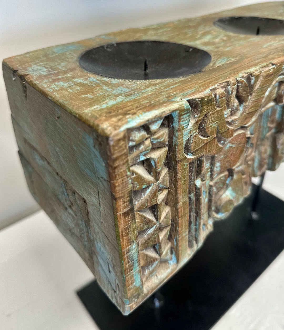 Reclaimed Wooden Carved Architectural Bracket Candle Holder