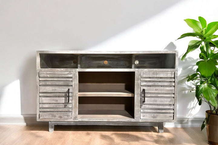 Louis Weathered Gray TV Stand