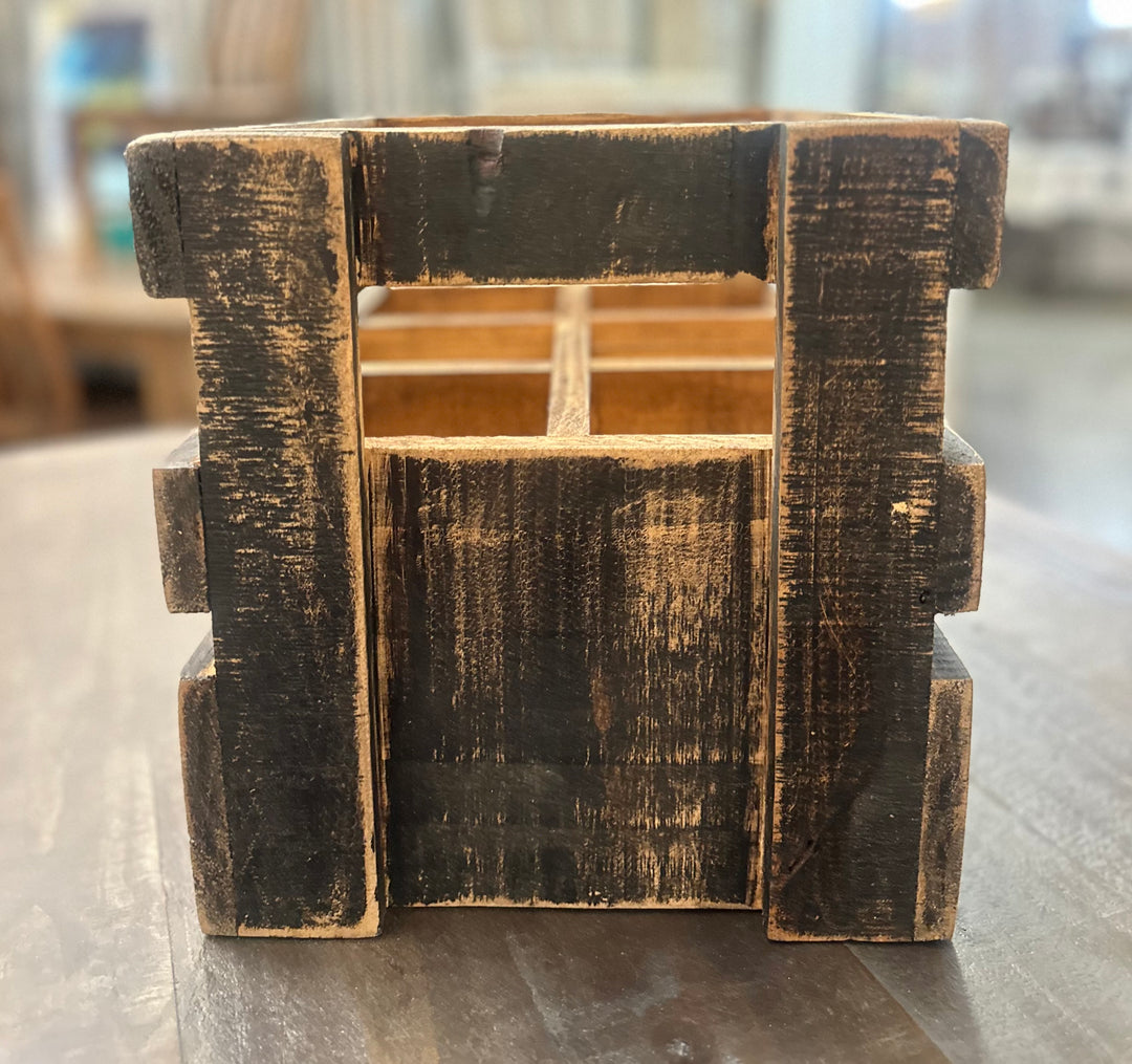 Black Wood 6-Bottle Crate
