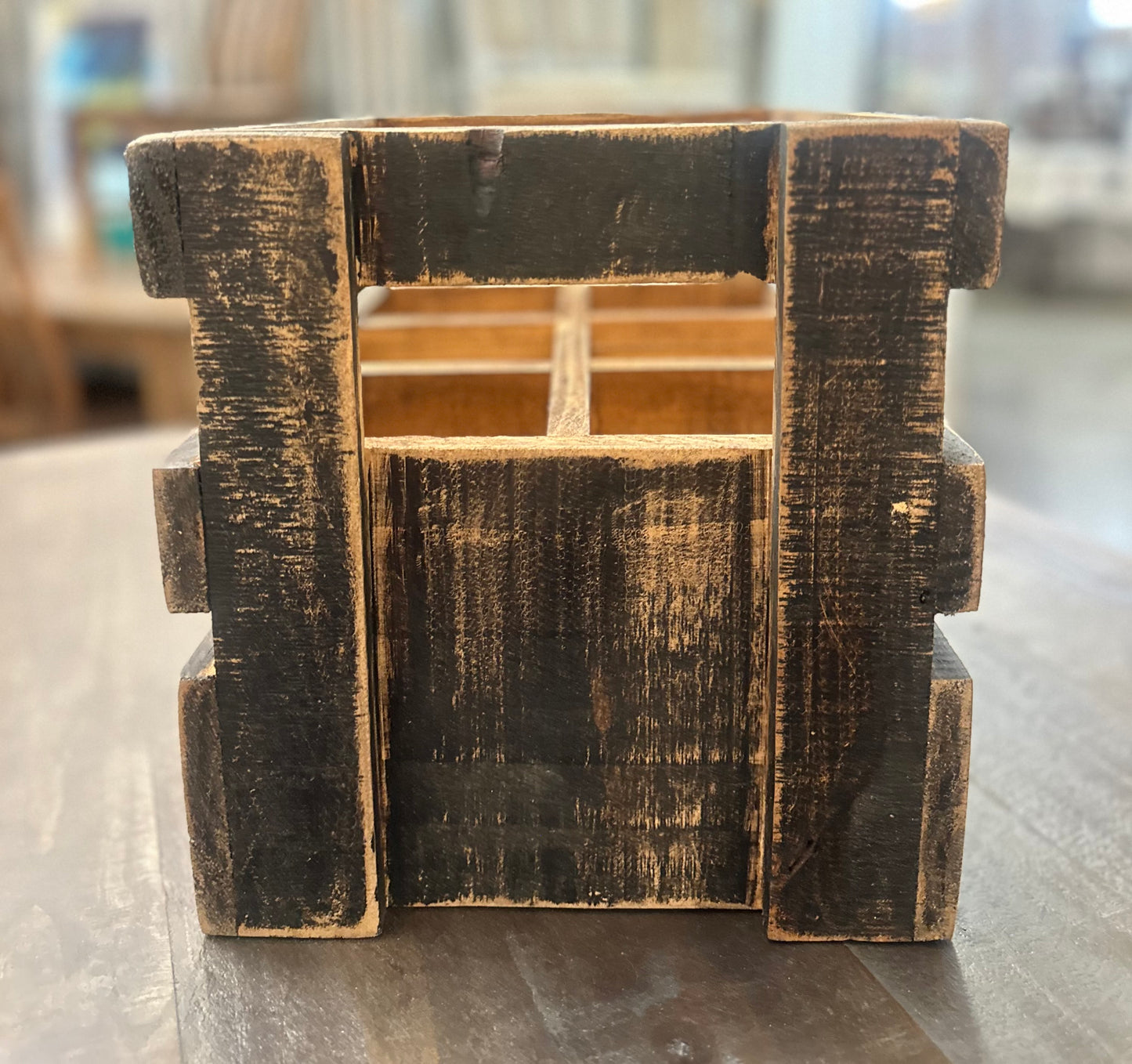 Black Wood 6-Bottle Crate