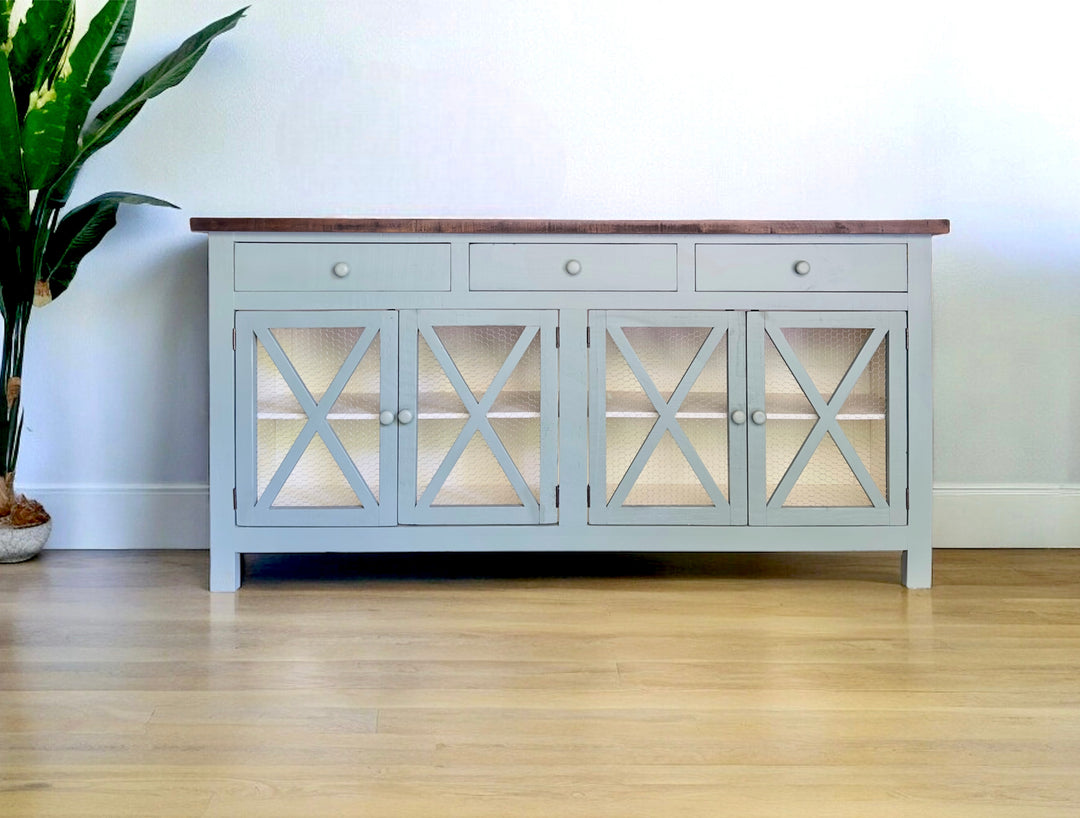 Harrington Beach Blue Console Cabinet