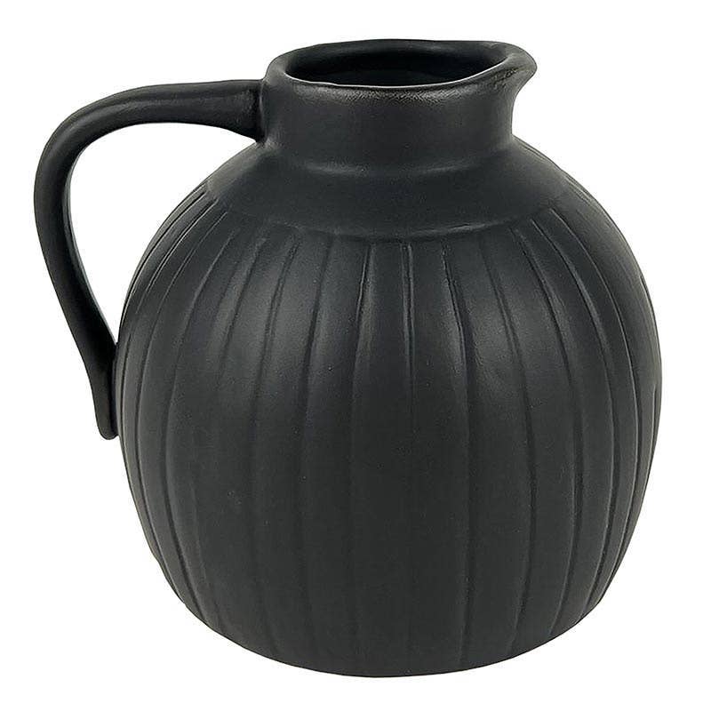 Black Ceramic Pitcher Small Vase