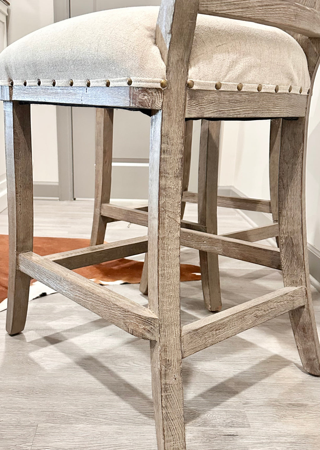 Rita Gray Washed Counter Height Stools (pair of 2)