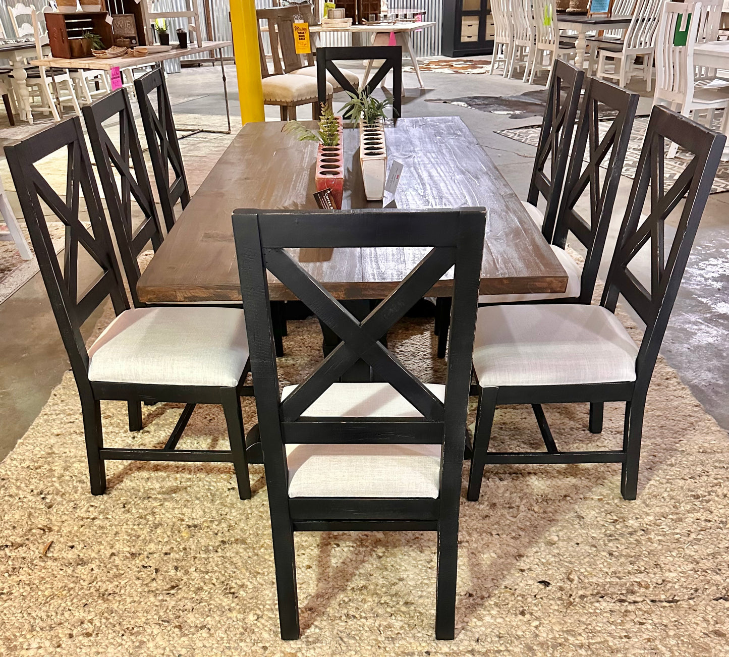 Amelia 9 piece Black Dining Table Set