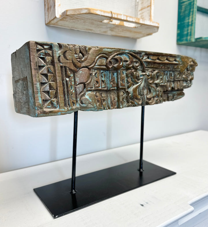 Reclaimed Wooden Carved Architectural Bracket Candle Holder