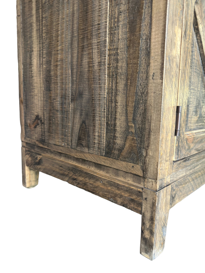 Gisele Weathered Barn Wood Console Cabinet