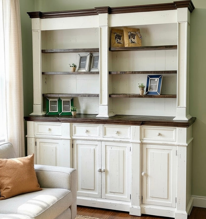 Addie White 2 Piece Hutch