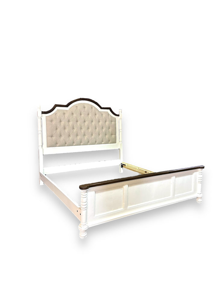 Rosa II White & Linen King Bed