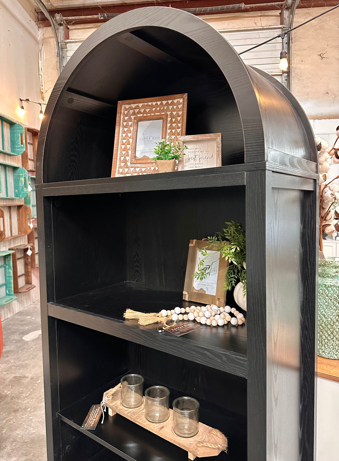 Savannah Black Arched Bookcase