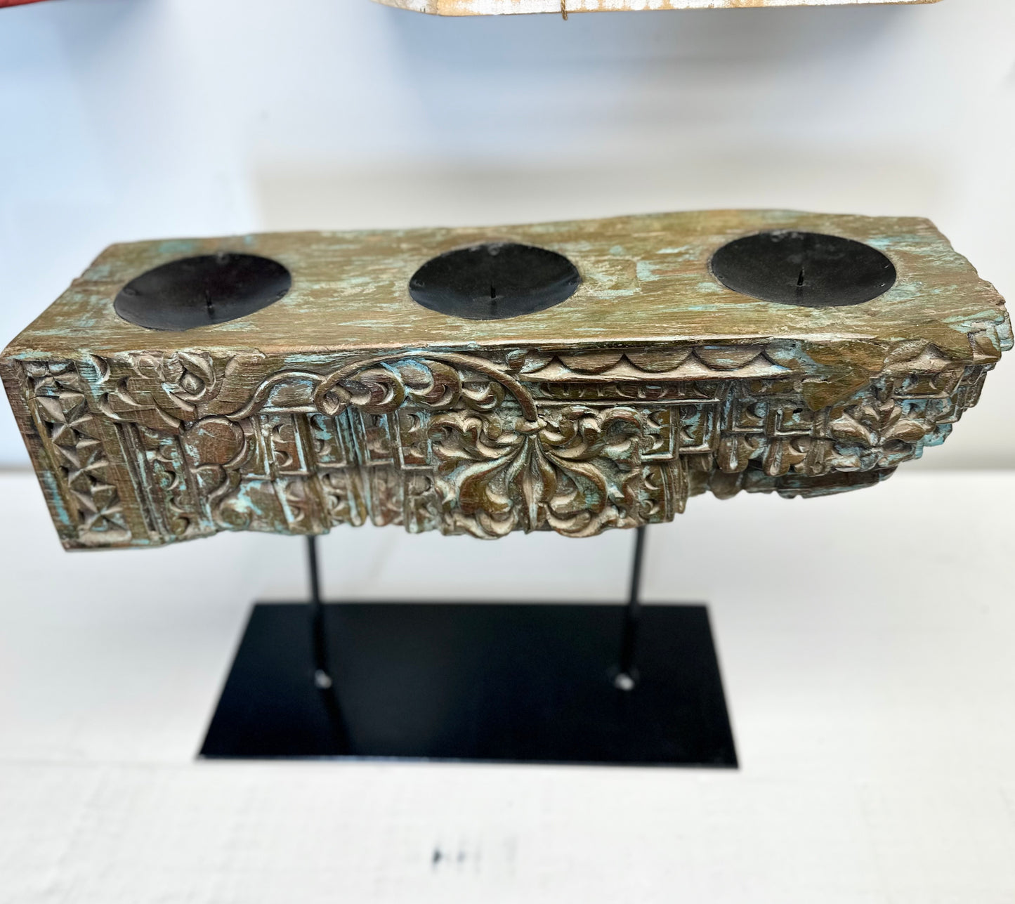 Reclaimed Wooden Carved Architectural Bracket Candle Holder