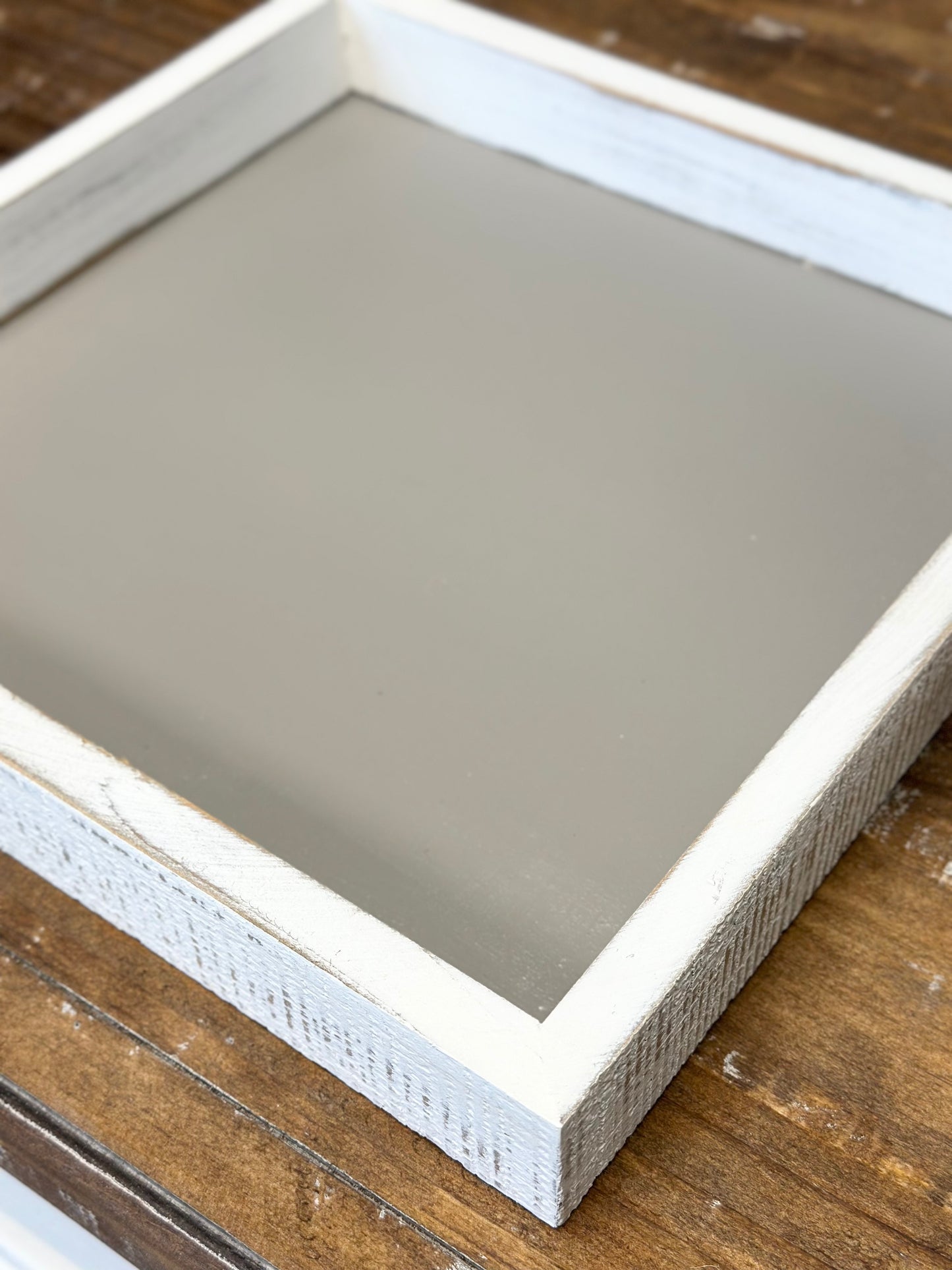White & Taupe Square Tray