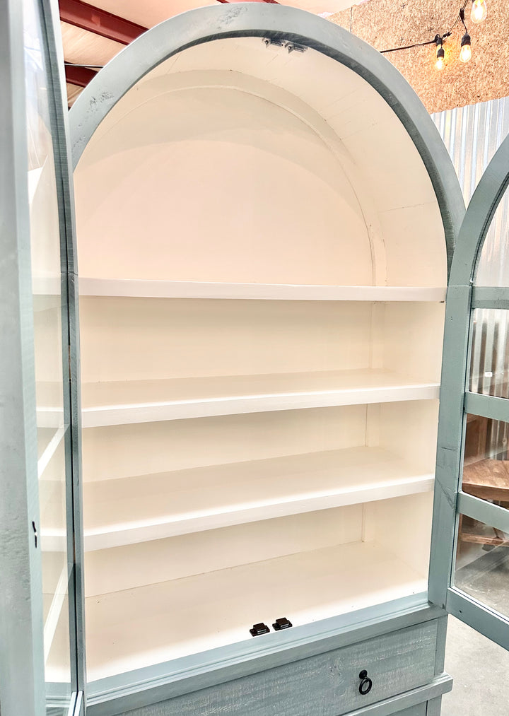 Kelly Ocean Blue Arch Display Cabinet