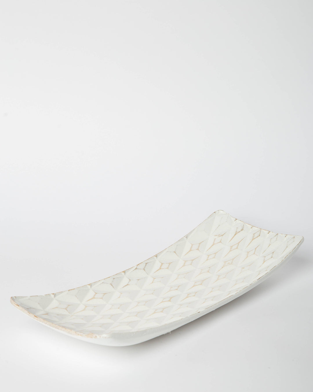 White curved tray