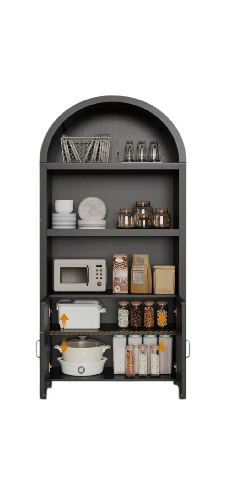 Savannah Black Arched Cabinet