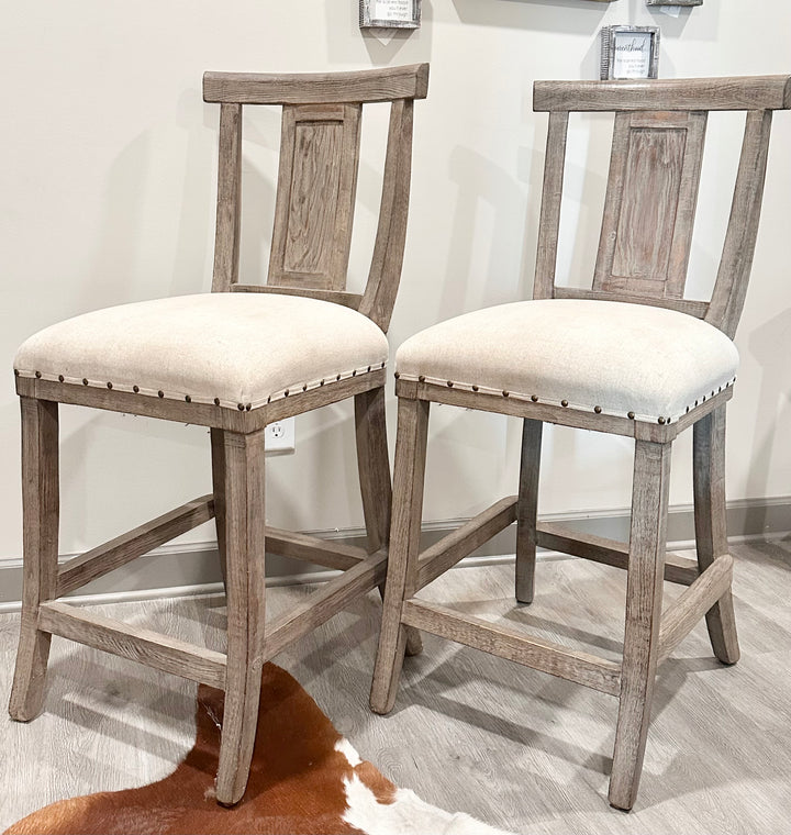 Rita Gray Washed Counter Height Stools (pair of 2)