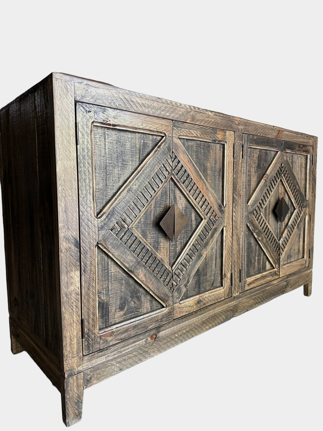 Gisele Weathered Barn Wood Console Cabinet