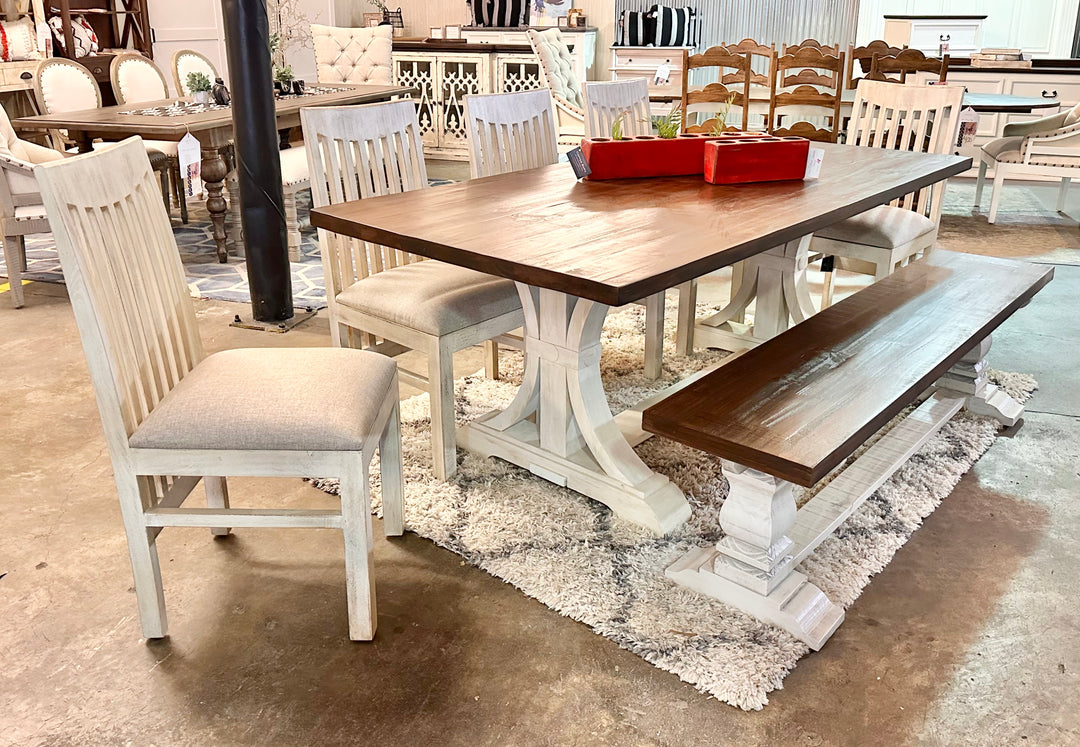 Archie II Ivory 7 piece Dining Table Set