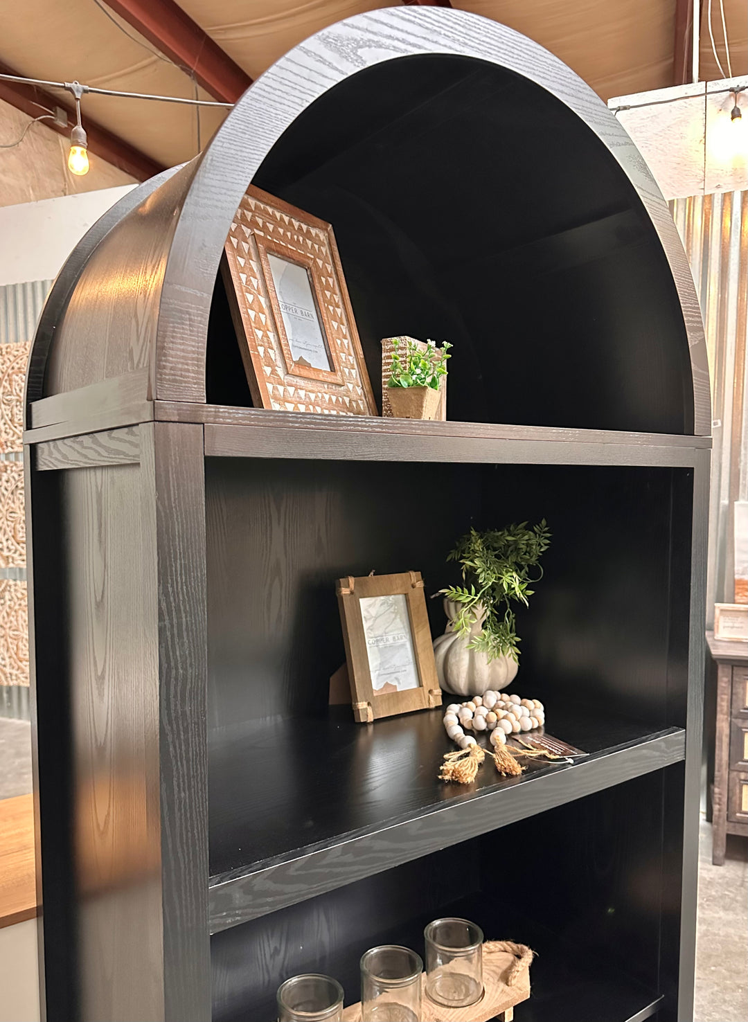 Savannah Black Arched Bookcase