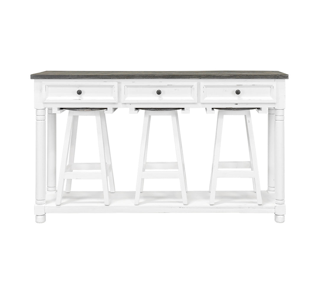 Brighton II White Sofa Table/Island