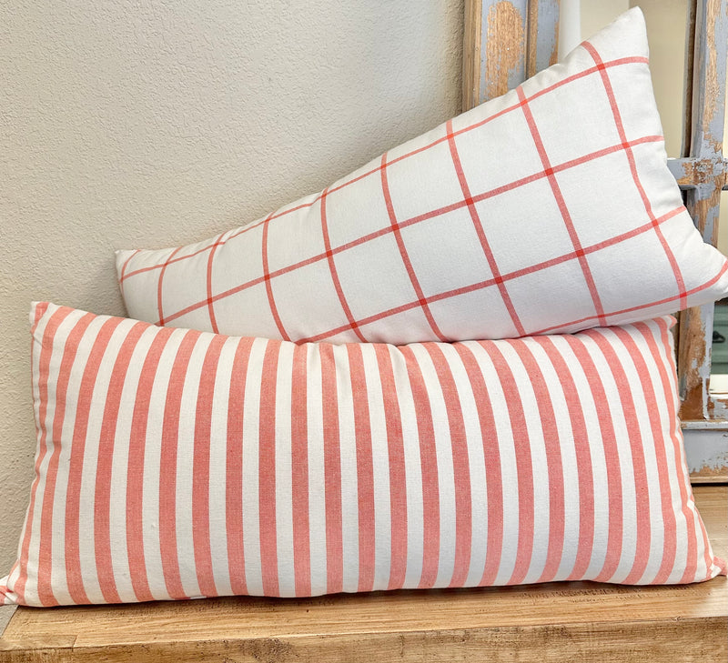 Austin red & white pillow