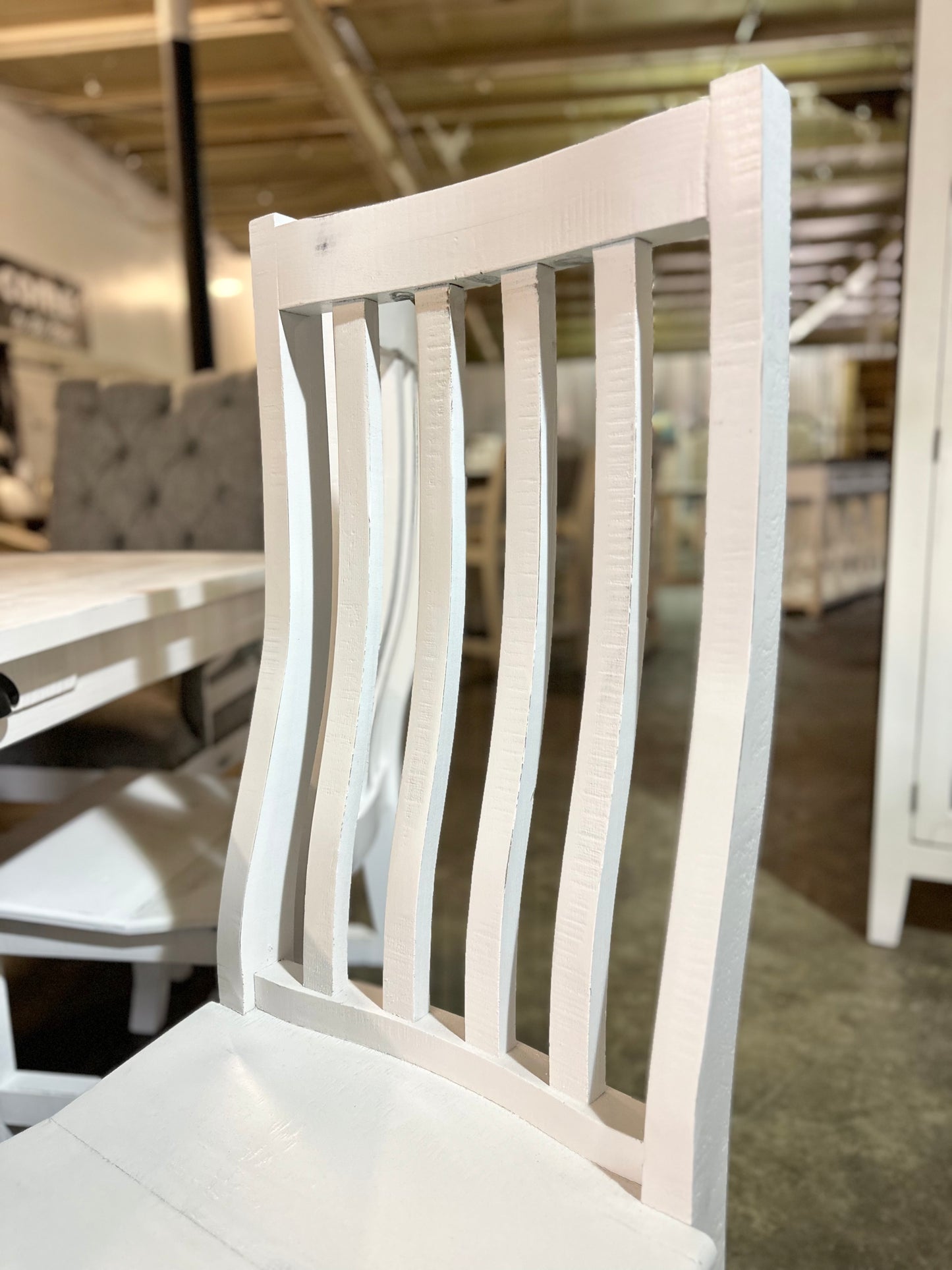 White Slat Back Chair