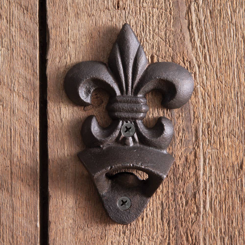 Fleur De Lis Wall Mounted Bottle Opener