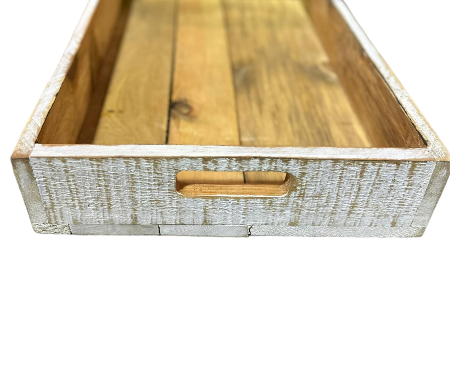 Rectangle White Wood Tray