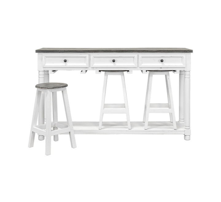 Brighton II White Sofa Table/Island