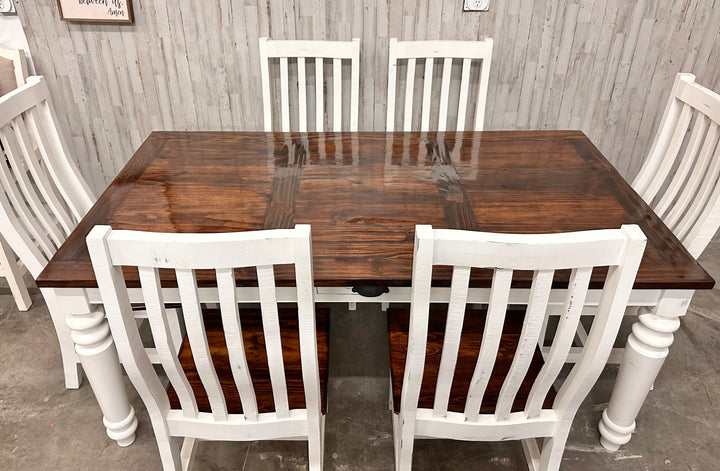 Faye White 7 piece Dining Table Set