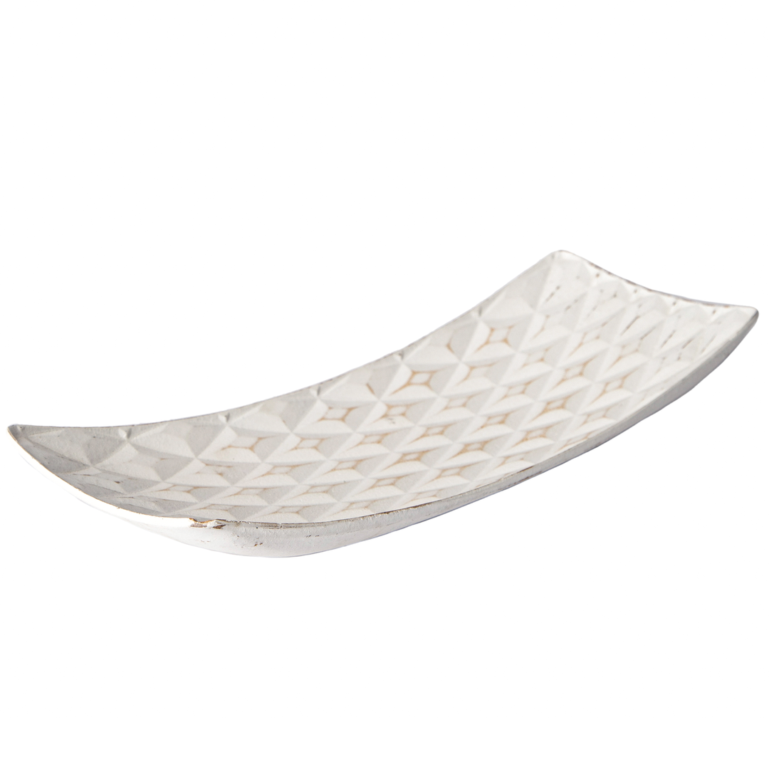 White curved tray